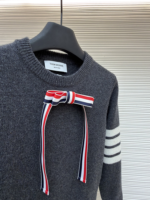 トムブラウン レディースオールウールのボウクルーネックセーター