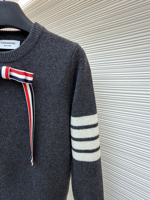 トムブラウン レディースオールウールのボウクルーネックセーター