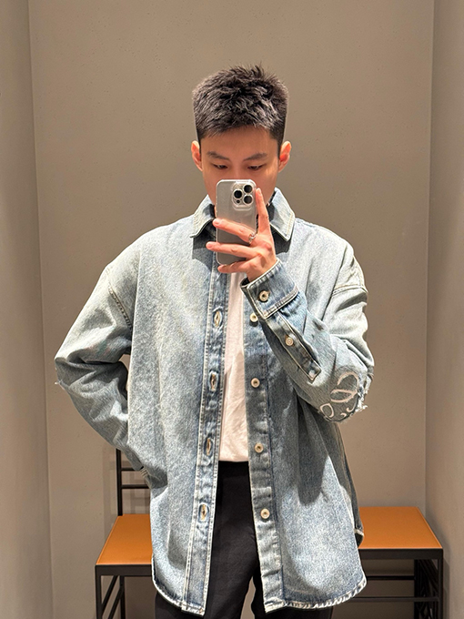 ロエベ レーザー刻印ロゴデニムジャケット