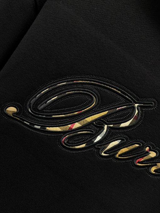 バーバリーコピー チェック柄の筆記ロゴをあしらったコットンジップアップパーカー