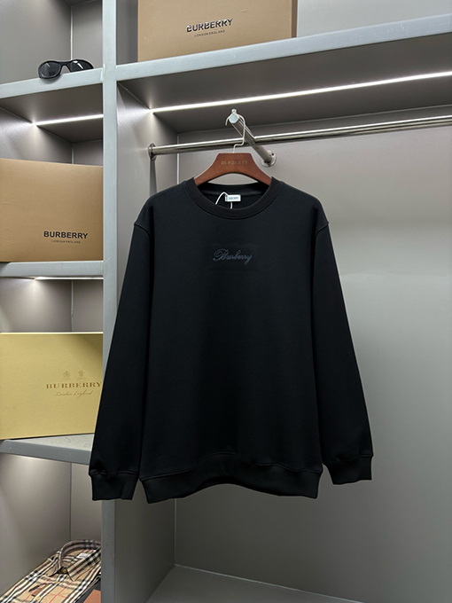 バーバリー チェック柄の筆記ロゴをあしらったクルーネックスウェットシャツ