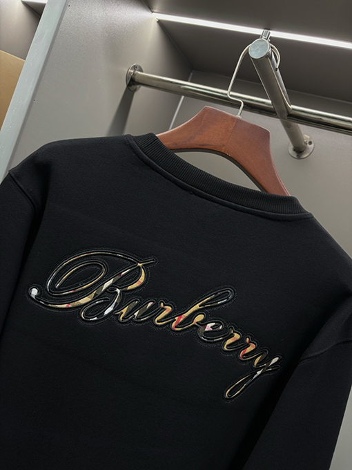 バーバリー チェック柄の筆記ロゴをあしらったクルーネックスウェットシャツ