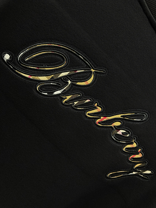 バーバリー チェック柄の筆記ロゴをあしらったクルーネックスウェットシャツ