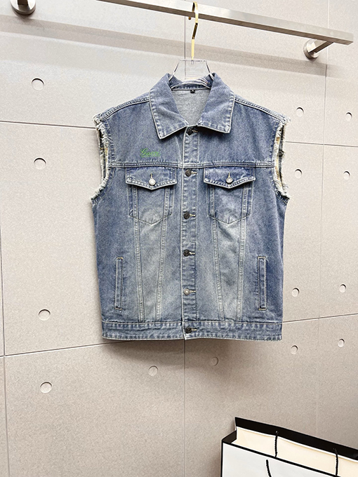 グッチ メンズデニムベストジャケット