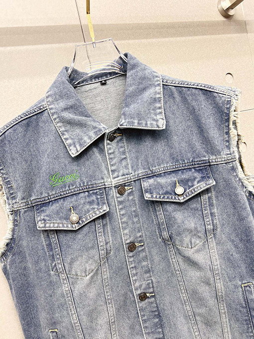 グッチ メンズデニムベストジャケット