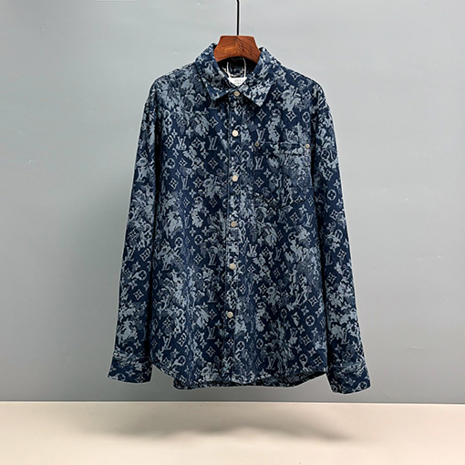ルイヴィトン ジャカードデニム長袖シャツ