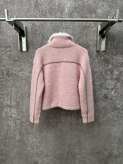 シャネル レディースピンクのカシミア混ニットカーディガン