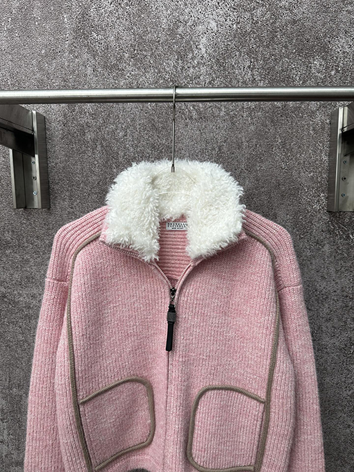 シャネル レディースピンクのカシミア混ニットカーディガン