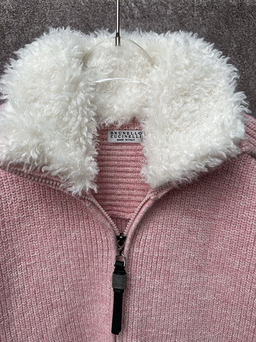 シャネル レディースピンクのカシミア混ニットカーディガン