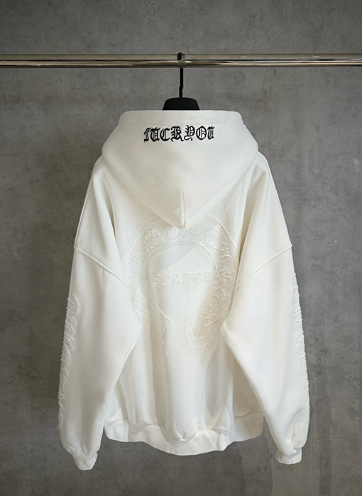 クロムハーツ 新作のフリース裏地付きジップアップスウェットシャツジャケット