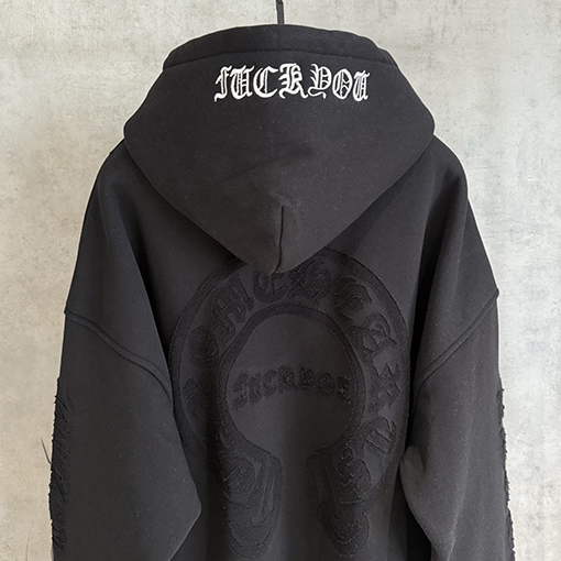 クロムハーツ 新作のフリース裏地付きジップアップスウェットシャツジャケット