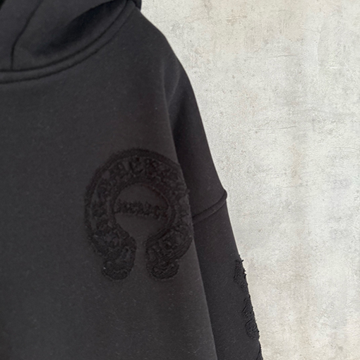 クロムハーツ 新作のフリース裏地付きジップアップスウェットシャツジャケット