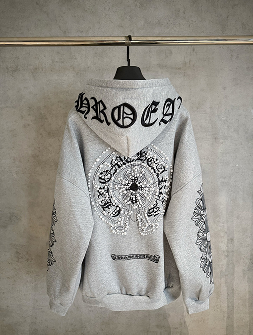 クロムハーツ 新作のクラシックフリース裏地付きジップアップスウェットシャツジャケット