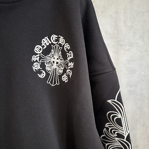 クロムハーツ 新作のクラシックフリース裏地付きジップアップスウェットシャツジャケット