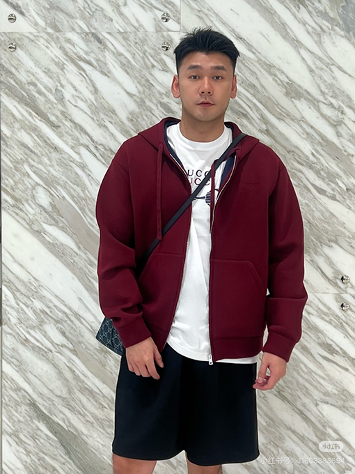 グッチ GUCCI 刺繍入りフード付きジップアップスウェットシャツジャケット