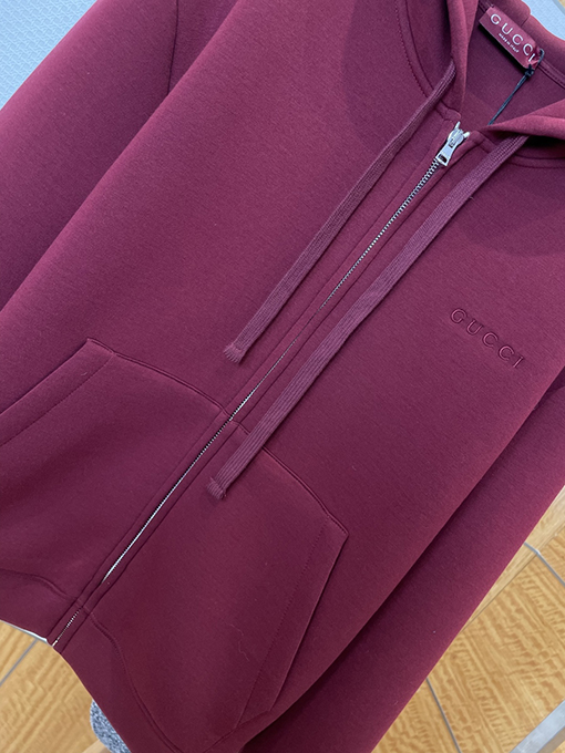 グッチ GUCCI 刺繍入りフード付きジップアップスウェットシャツジャケット