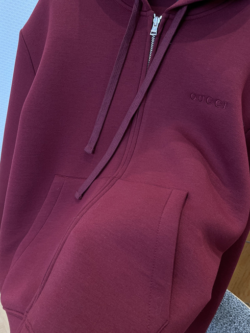 グッチ GUCCI 刺繍入りフード付きジップアップスウェットシャツジャケット