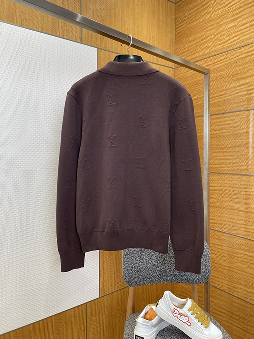 ルイヴィトン ダークパターンのジャカードジップアップジャケット