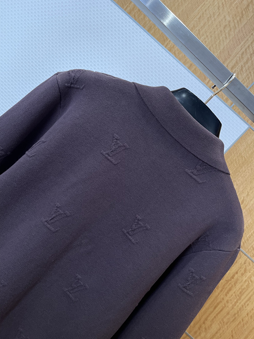 ルイヴィトン ダークパターンのジャカードジップアップジャケット