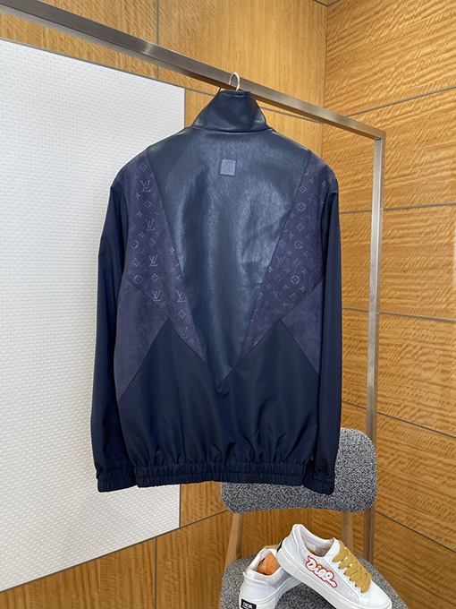 ルイヴィトンコピー ジャカードパッチワークスタンドカラージャケット