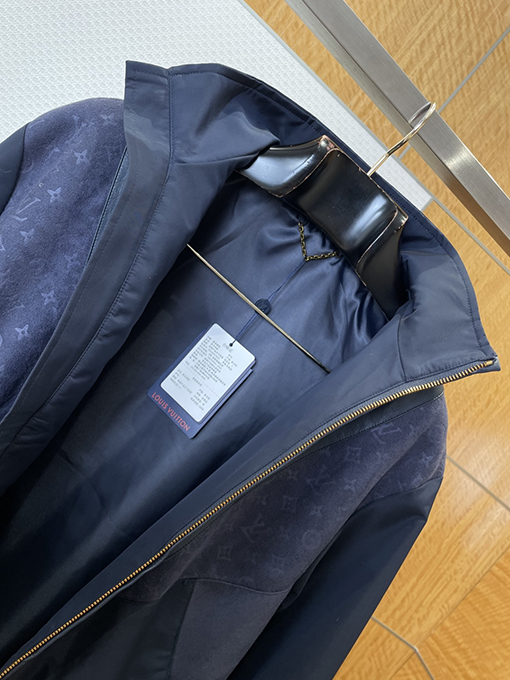 ルイヴィトンコピー ジャカードパッチワークスタンドカラージャケット