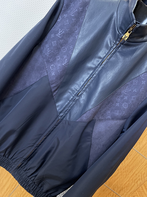 ルイヴィトンコピー ジャカードパッチワークスタンドカラージャケット