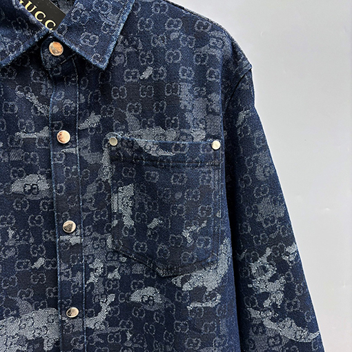グッチ ジャカードデニムシャツ