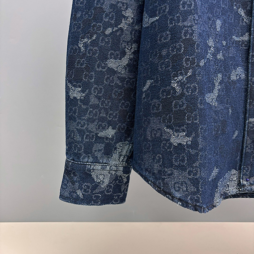 グッチ ジャカードデニムシャツ
