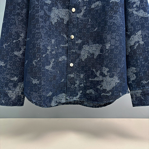 グッチ ジャカードデニムシャツ