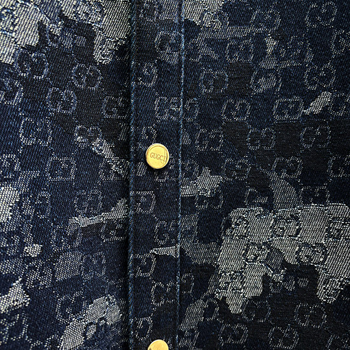 グッチ ジャカードデニムシャツ