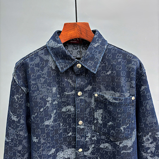 グッチ ジャカードデニムシャツ