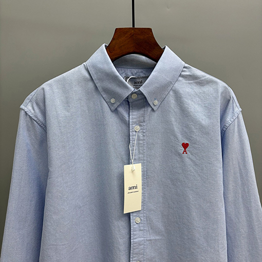 アミスーパーコピー コットンオックスフォードのハート刺繍シャツ