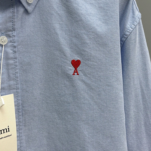 アミスーパーコピー コットンオックスフォードのハート刺繍シャツ