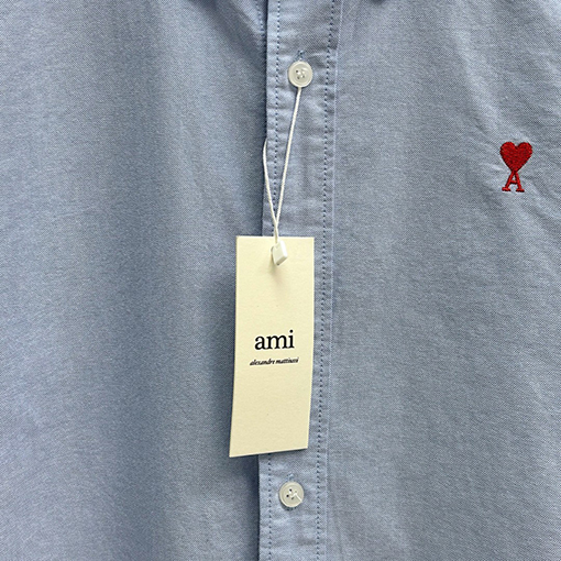 アミスーパーコピー コットンオックスフォードのハート刺繍シャツ