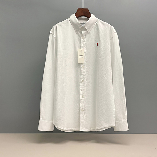 アミスーパーコピー コットンオックスフォードのハート刺繍シャツ