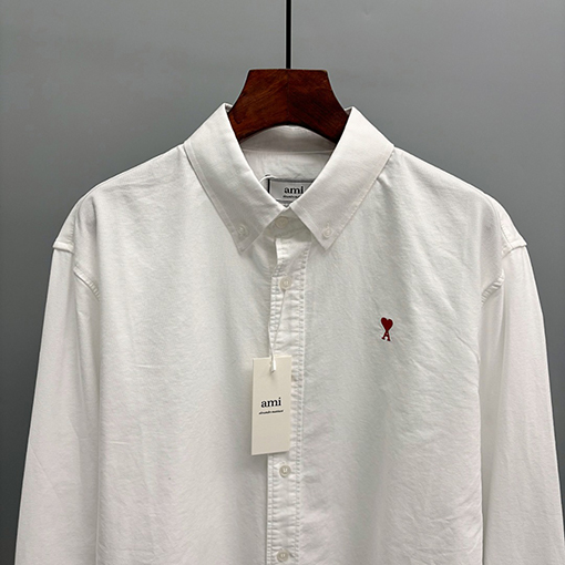 アミスーパーコピー コットンオックスフォードのハート刺繍シャツ