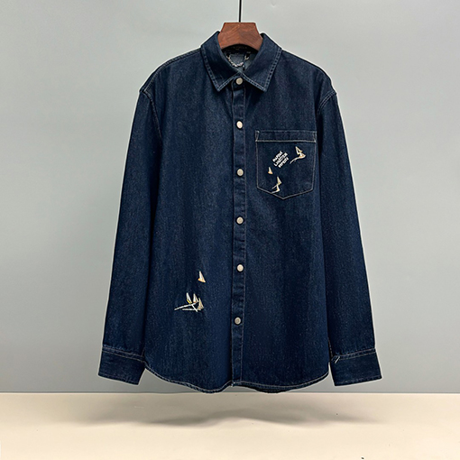 ルイヴィトン 新モデル刺繍デニムシャツ