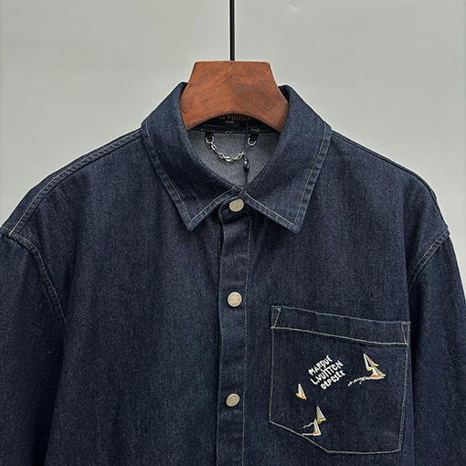 ルイヴィトン 新モデル刺繍デニムシャツ