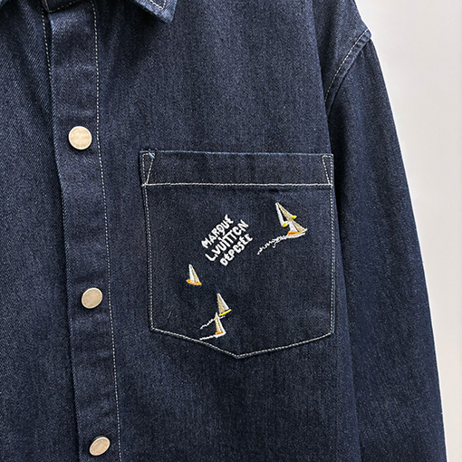 ルイヴィトン 新モデル刺繍デニムシャツ