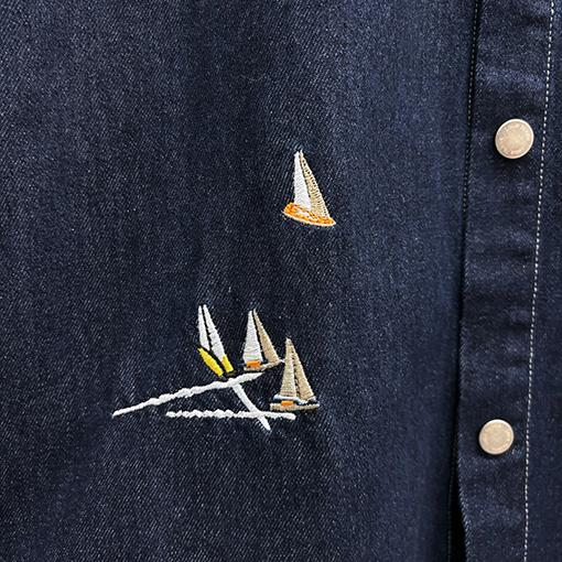ルイヴィトン 新モデル刺繍デニムシャツ