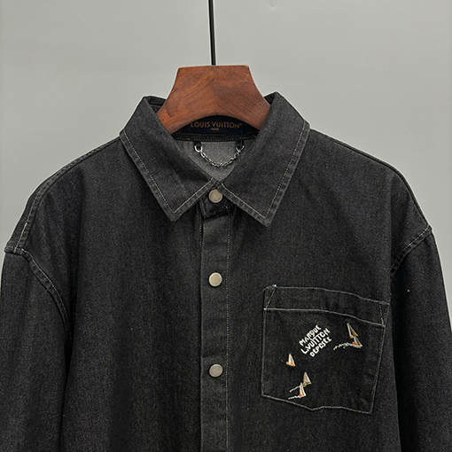 ルイヴィトン 新モデル刺繍デニムシャツ