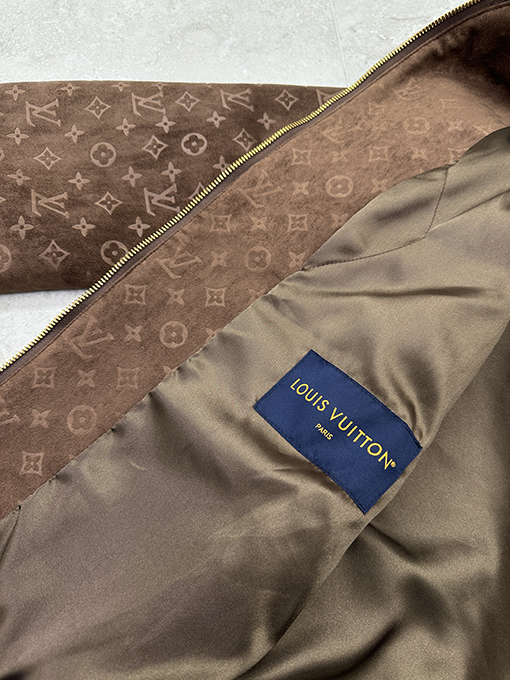 ルイヴィトン スエードモノグラムフード付きジップアップジャケット