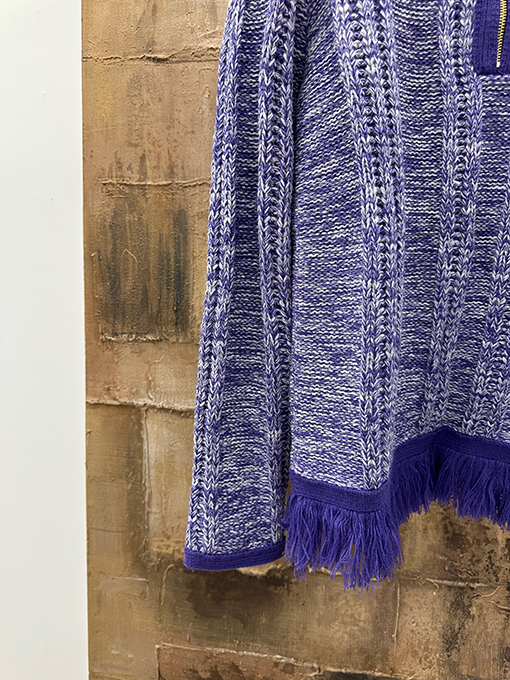 ルイヴィトンスーパーコピー タッセルハーフジップウールニットセーター