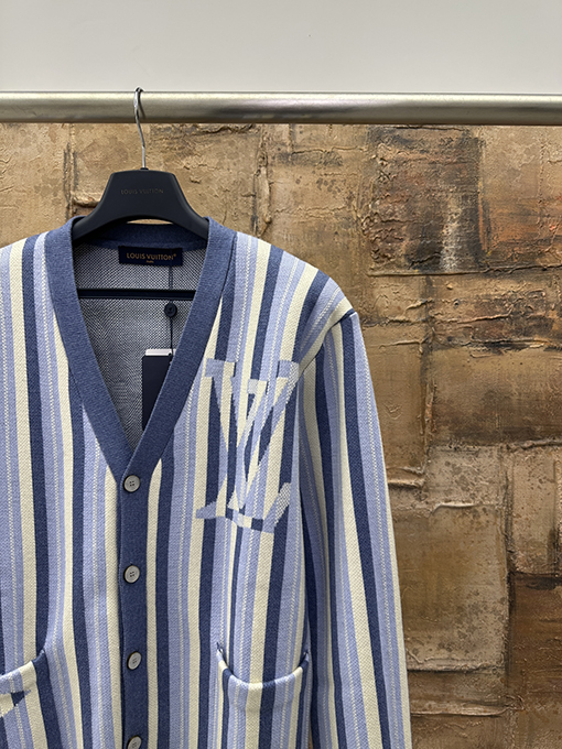 ルイヴィトン ストライプジャカードウールニットカーディガン