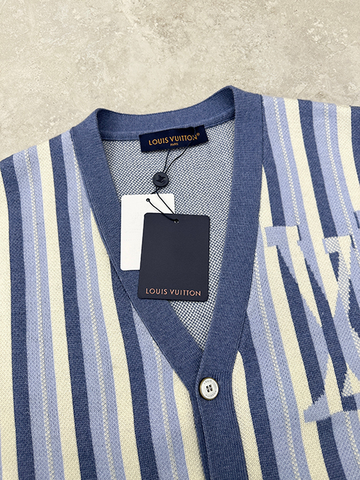 ルイヴィトン ストライプジャカードウールニットカーディガン