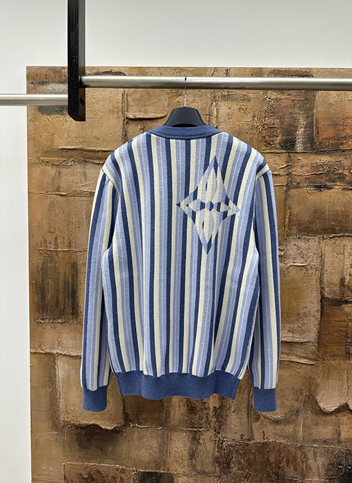 ルイヴィトン ストライプジャカードウールニットカーディガン