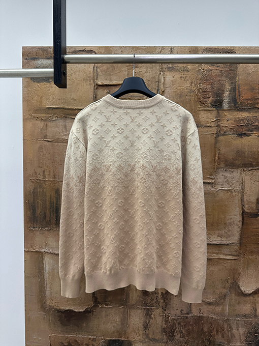 ルイヴィトンコピー グラデーションモノグラムラウンドネックニットセーター