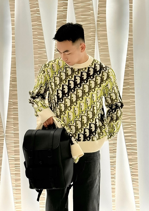 ディオールスーパーコピー 全面ジャカードクルーネックセーター