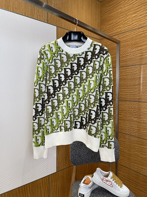 ディオールスーパーコピー 全面ジャカードクルーネックセーター