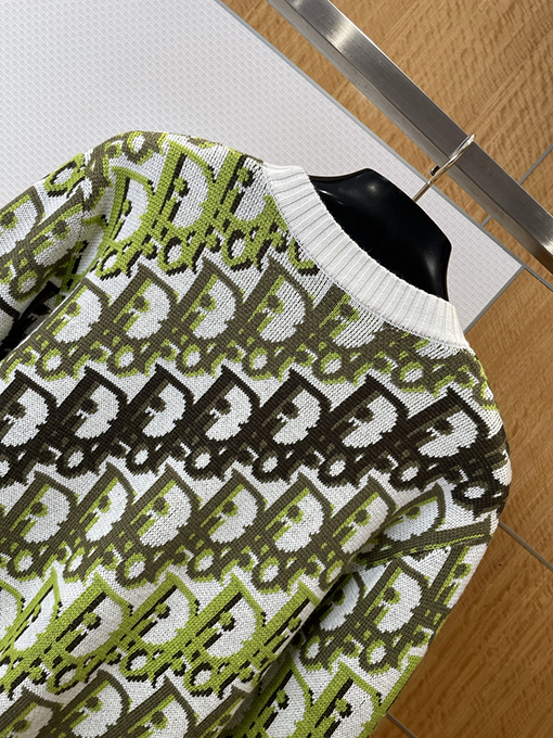 ディオールスーパーコピー 全面ジャカードクルーネックセーター